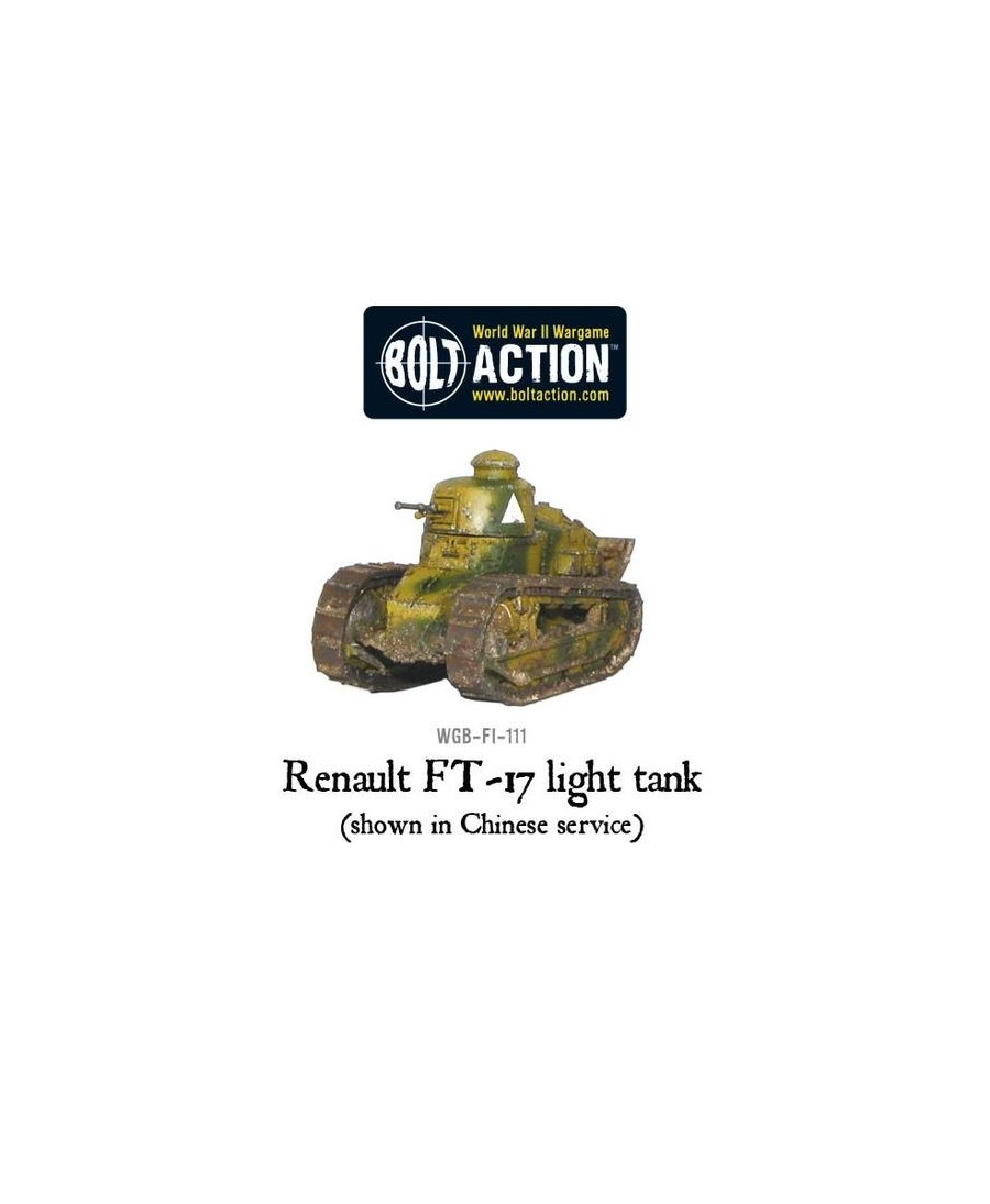 Bolt Action : Belgian Renault FT-17 light tank | Boutique Starplayer