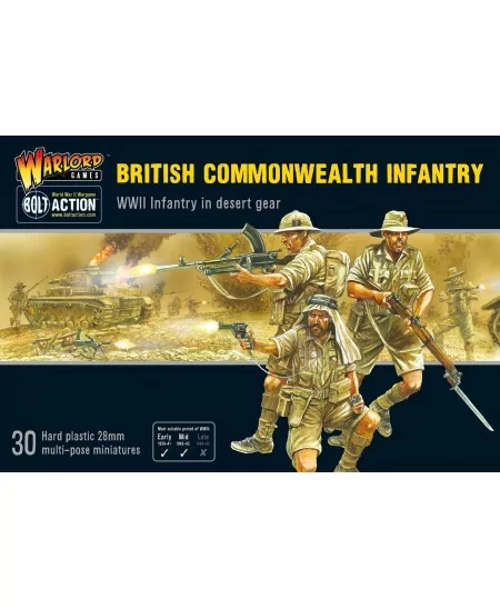 Bolt Action : British Commonwealth Infantry in Desert Gear | Boutique Starplayer | Jeu de Figurines