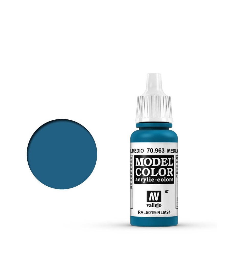 Peinture Prince August Classic - Bleu Moyen N°963 - Flacon De 17ml