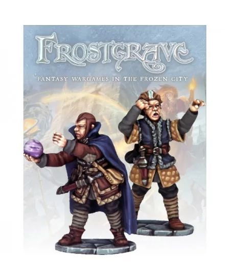 Une figurine "Devin et Apprenti II" jeu Frostgrave