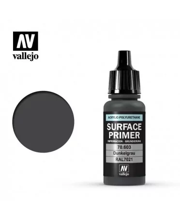 Vallejo : Surface Primer - Panzer Grey Color (17 ml)